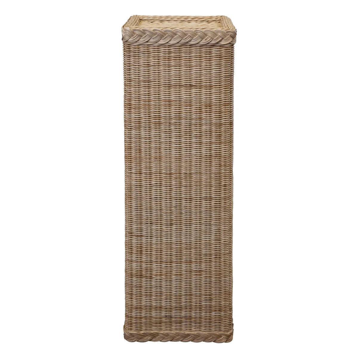 Braided Wicker Tall Square Pedestal