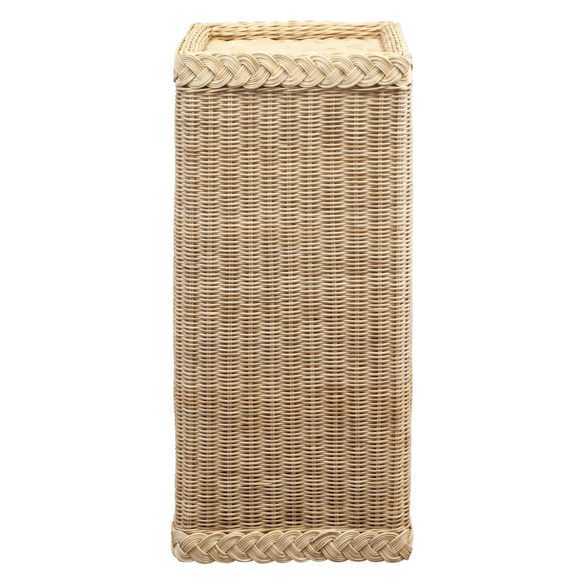 Braided Wicker Small Square Pedestal 
