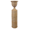 Braided Wicker Urn with Wicker Base