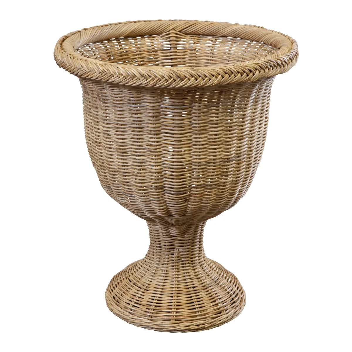 Braided Wicker Urn with Round Base