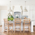 Lemonade Counter Stools in white kitchen - Natural Rattan