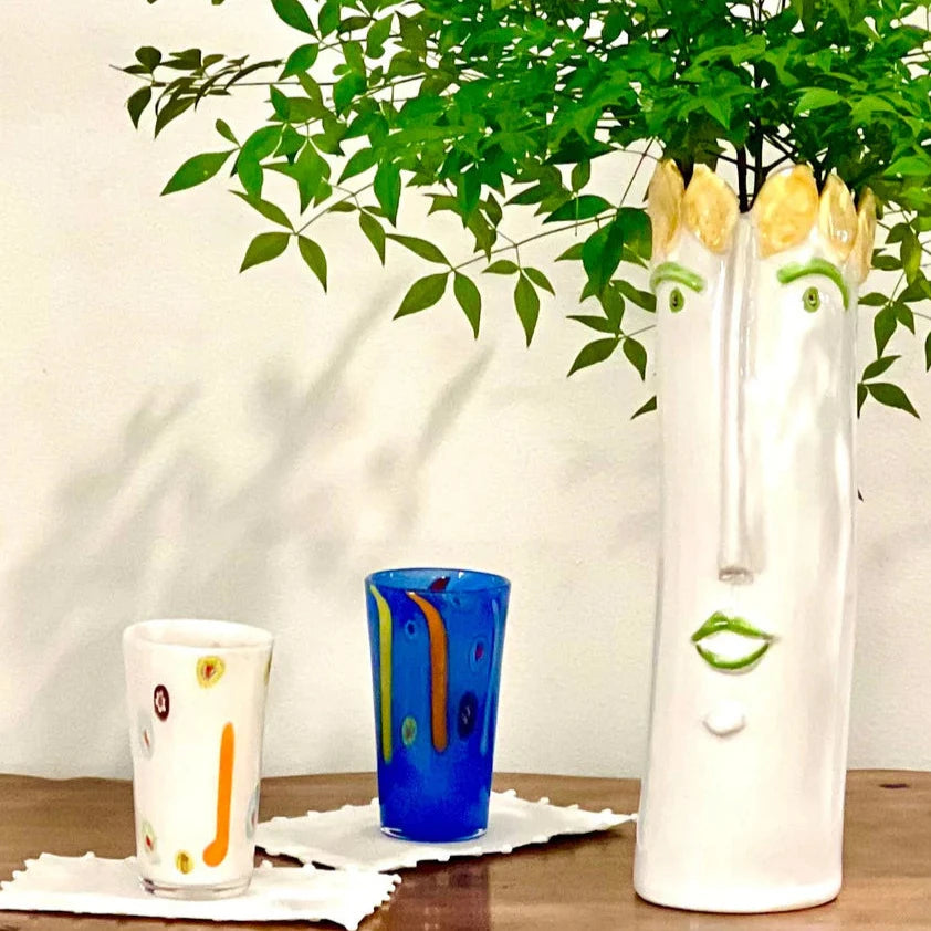 Millefiore Stripe Highball Set - Mouth Blown Glass