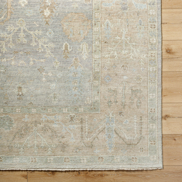 Hand knotted Manon Wool Neutral Rug Corner