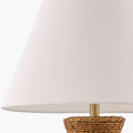 Ponte Rattan Lamp - tapered white linen shade