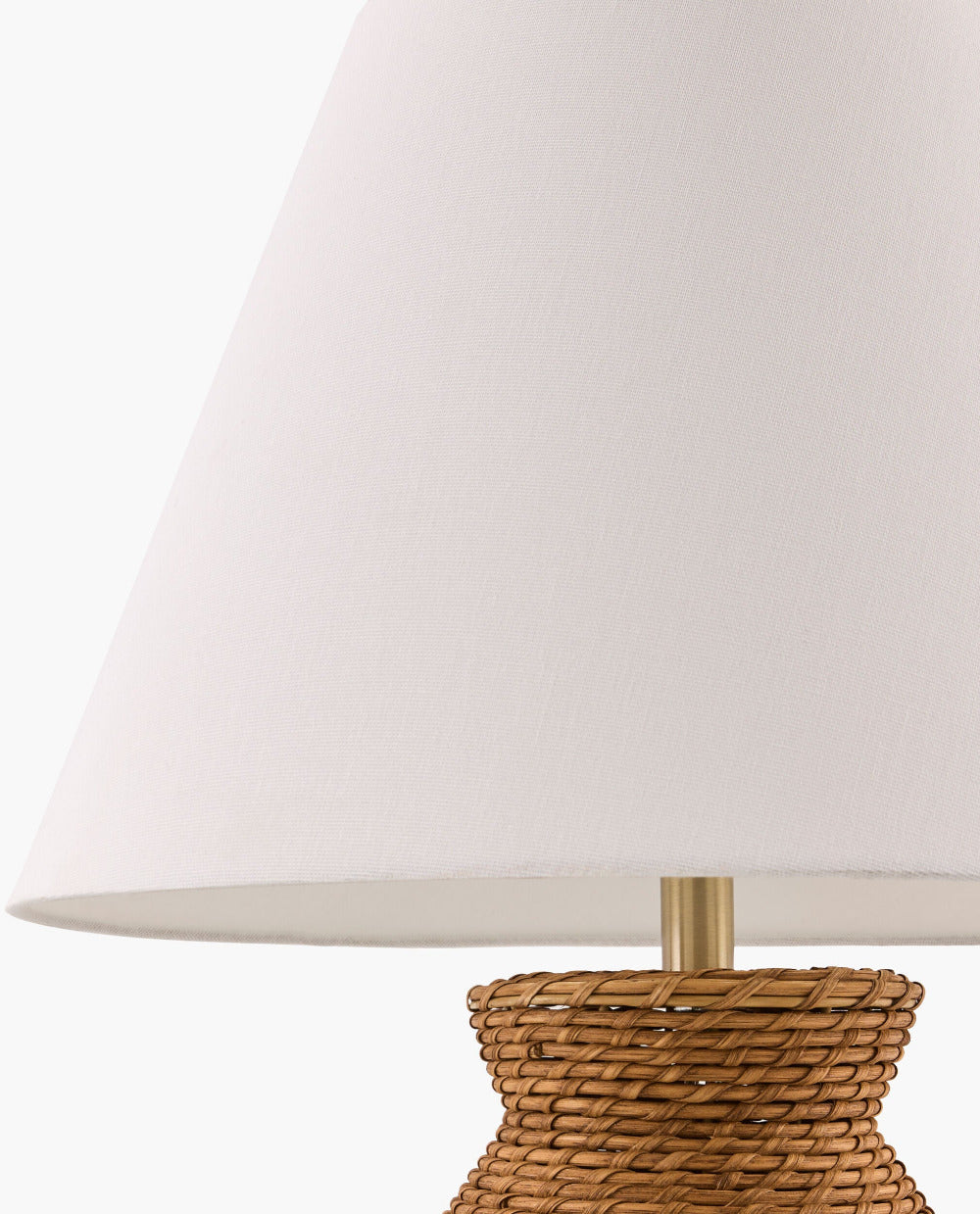 Ponte Rattan Lamp - tapered white linen shade