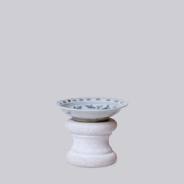 Blue Petunia Trinket Dish on pedestal