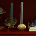 Brass Shell Candle Holders styled together