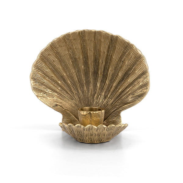 Shell Candle Container Brass Shell Candle Holder - Taper Candle Holders - Dear Keaton