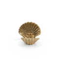 Small Brass Scallop Shell Candle Holder open view