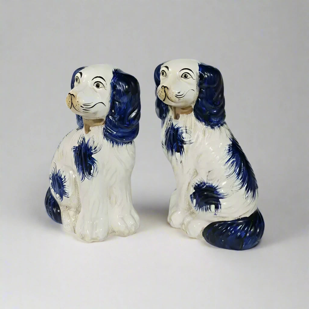 Blue Staffordshire Dogs - reproduction ceramic