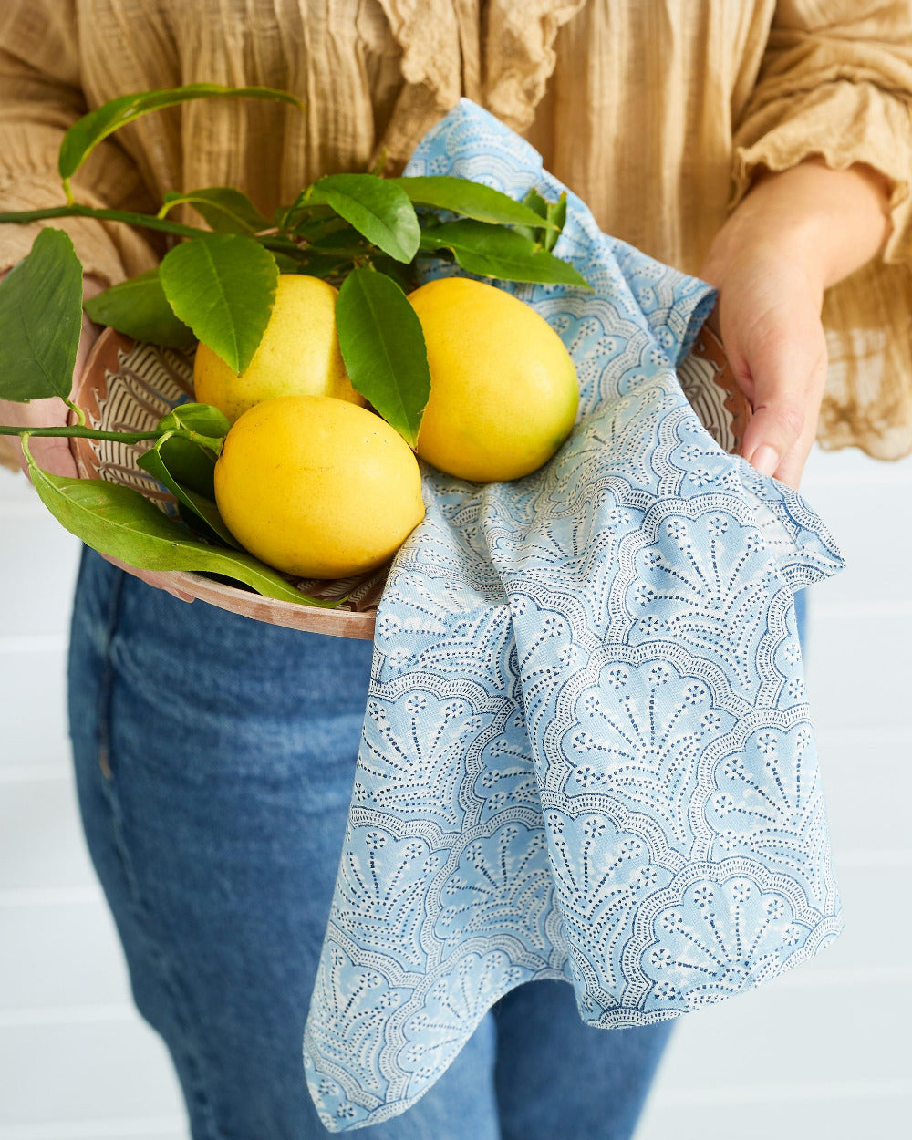 St Tropez Azure Napkin with bowl of lemons