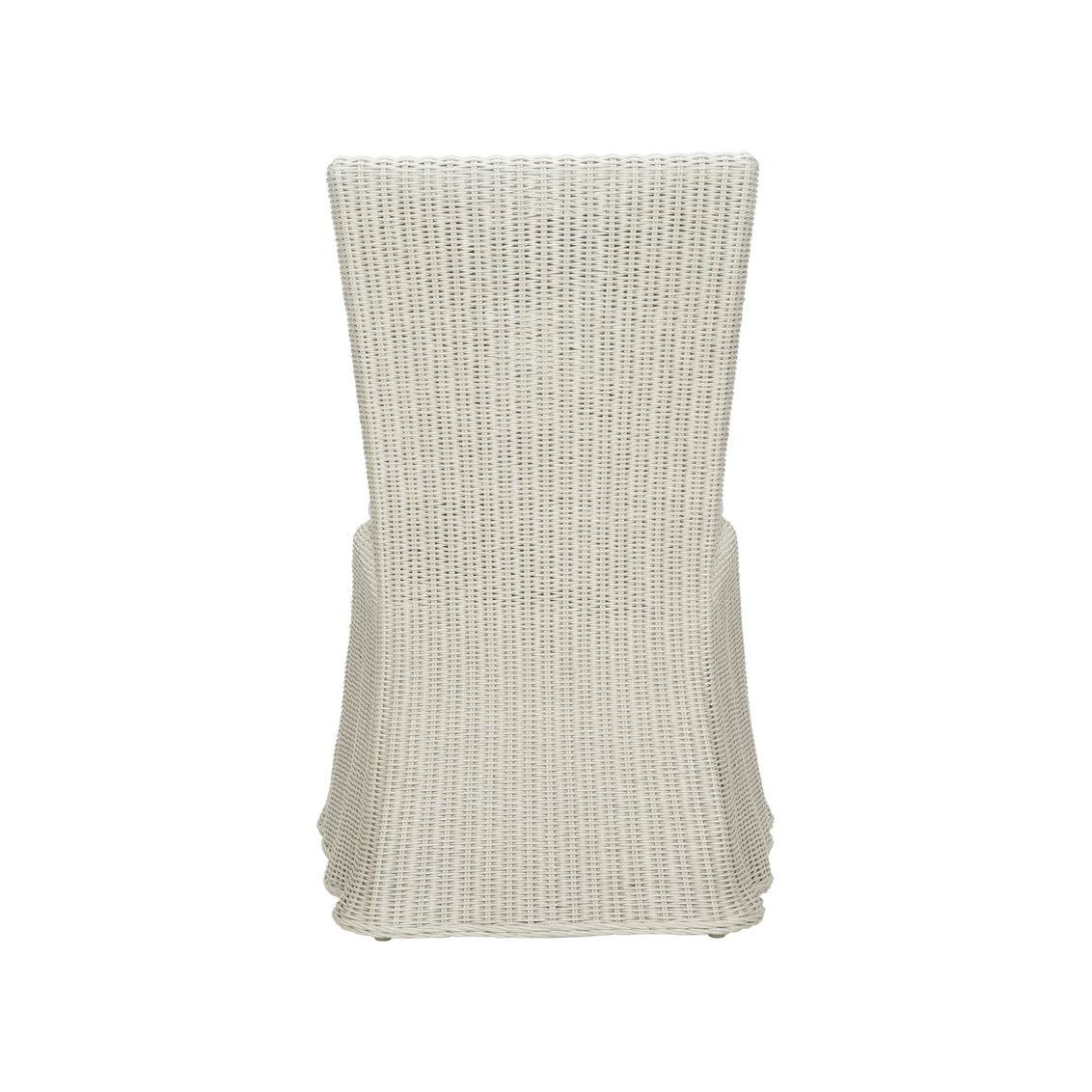 Whitewash Draped Wicker Chair back view