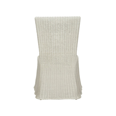 Whitewash Draped Wicker Chair back view