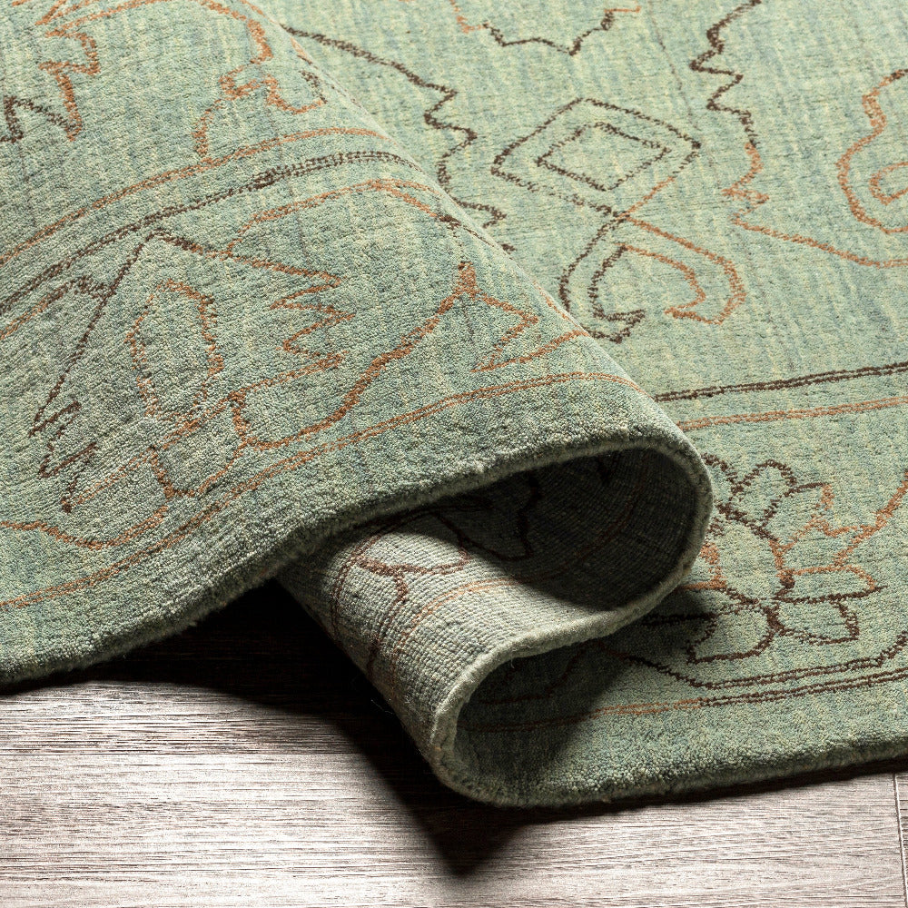 Willow Sky Wool Rug Fold 