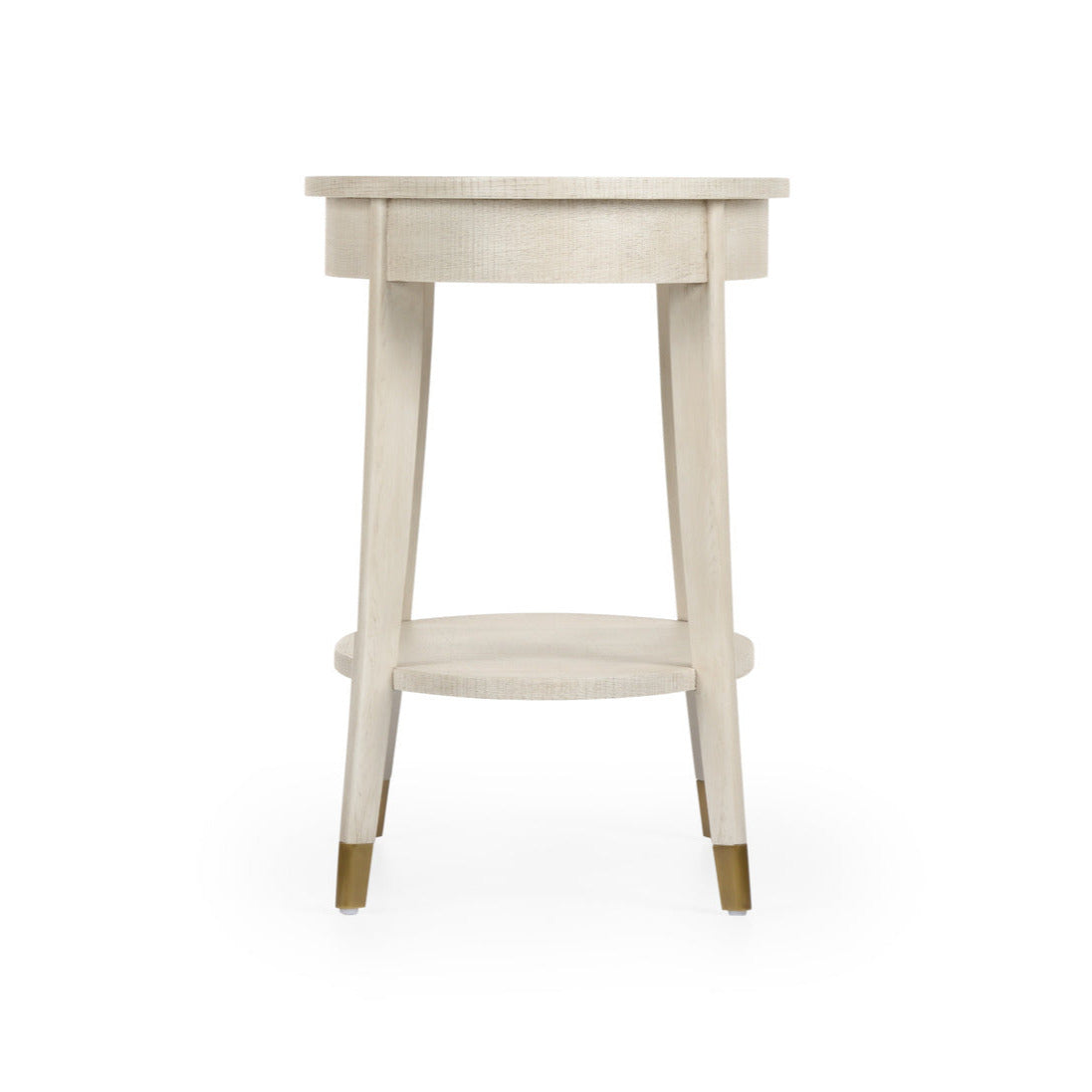 Zolman Side Table - cerused oak side view