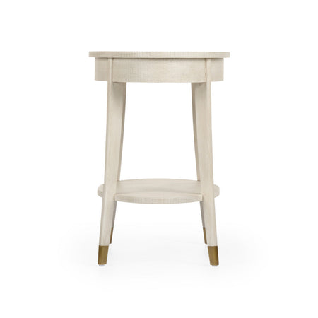 Zolman Side Table - cerused oak side view