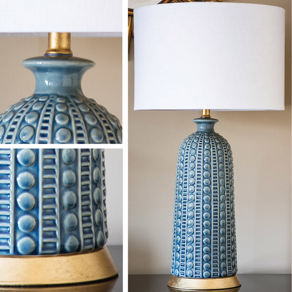 Blue Ceramic Table Lamp Alternate View