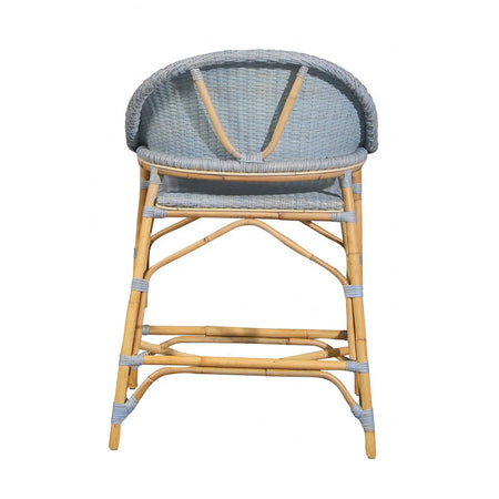 Newport Coastal Blue Counter Stool Back View