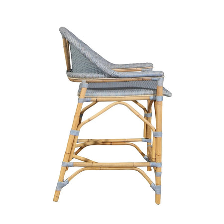 Newport Coastal Blue Counter Stool Side View