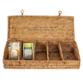 Wicker Tea Caddy with tea bags inside