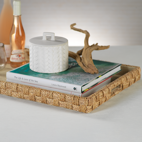 Abaca Woven Rope Tray Styled