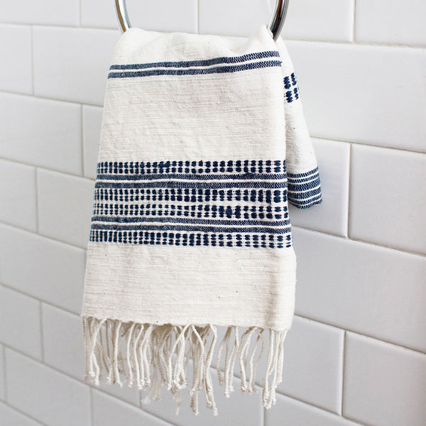 Aden Navy Stripes Hand Towel Styled