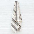 Aden Grey Stripe Bath Towel Styled