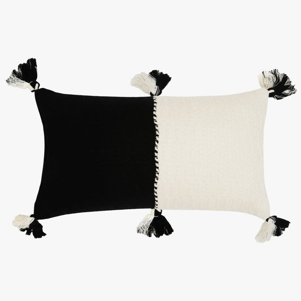 Antigua Black Colorblock Lumbar Pillow