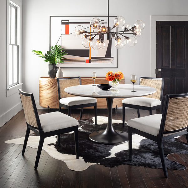 Austin Ebony Side Chairs In Dining Room