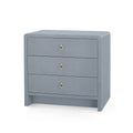 Blaine Grey Linen Three Drawer Side Table