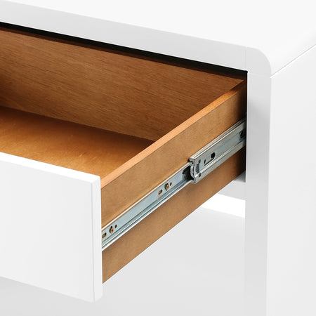 Blaine White Side Table Drawer Detail