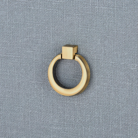 Blaine Grey Dresser Brass Round Hardware Detail