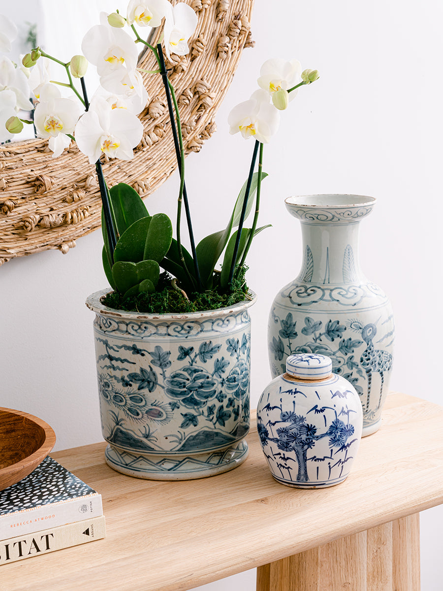 Blue and White Chinoiserie Decorative Pots From Dear Keaton