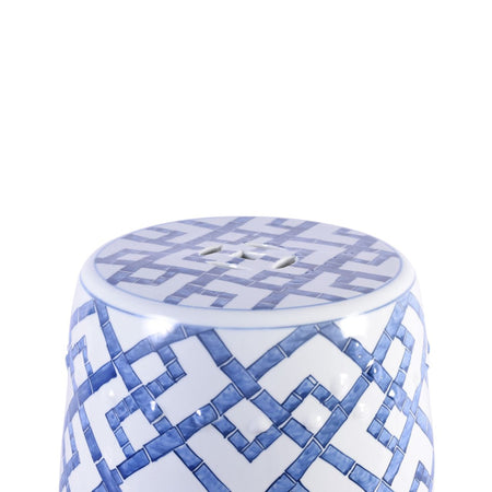 Blue Bamboo Garden Stool Top View