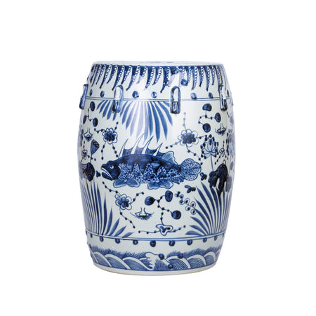 Blue Fish Garden Stool Alternate View