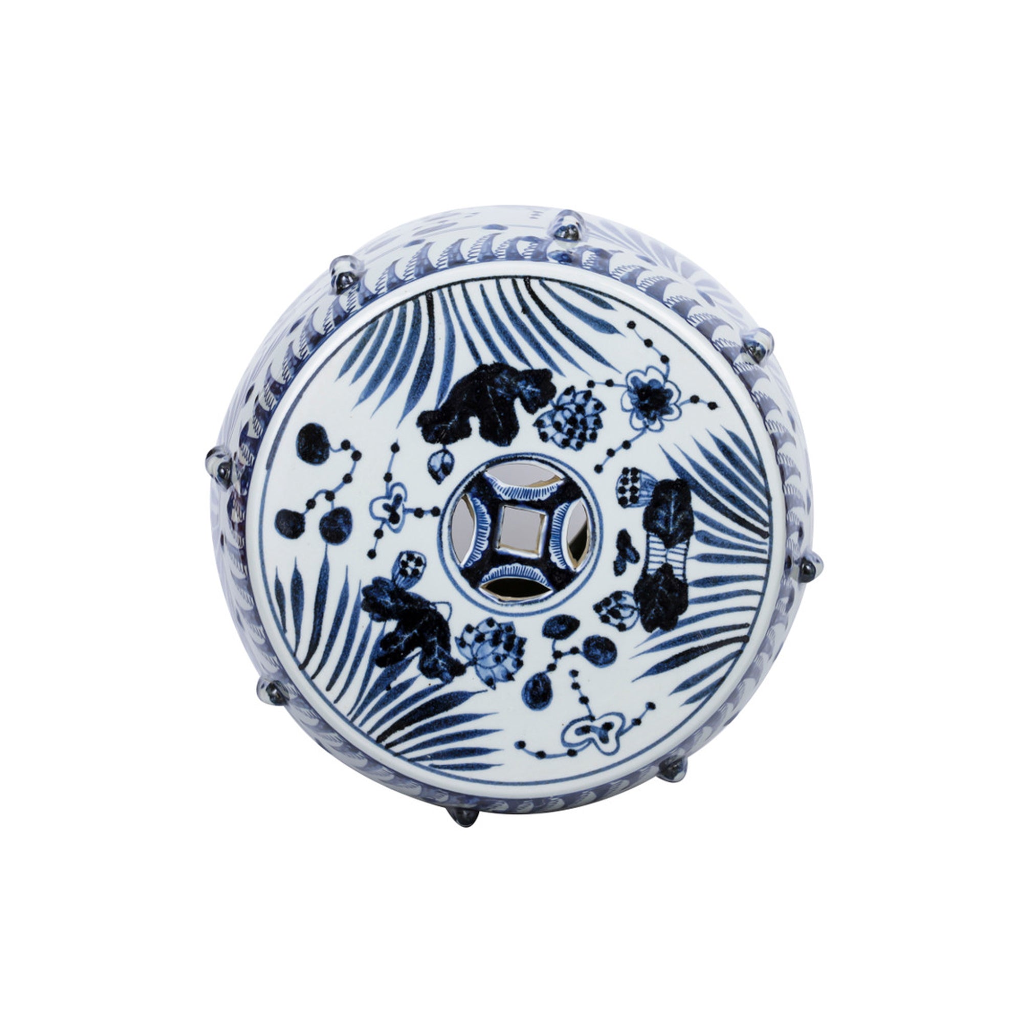 Blue Fish Garden Stool Top View