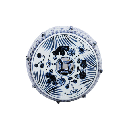 Blue Fish Garden Stool Top View