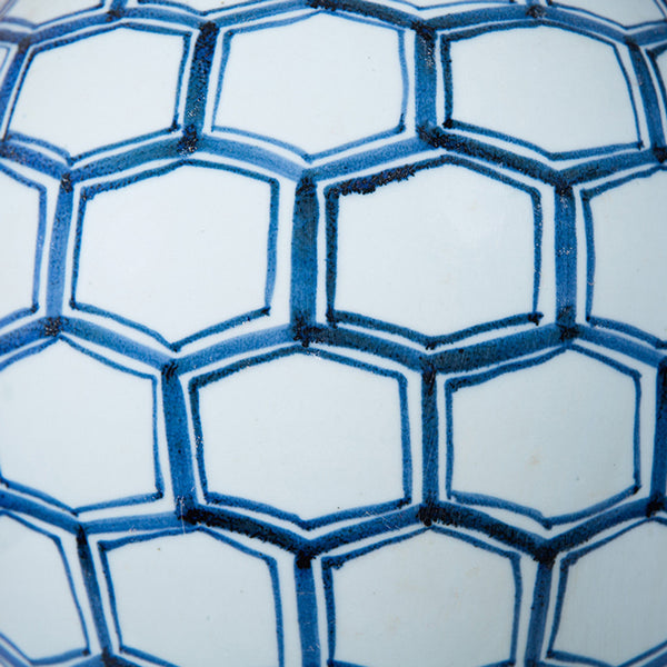 Blue Honeycomb Temple Jar Close Up