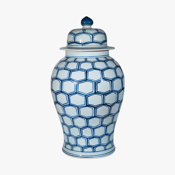 Blue Honeycomb Temple Jar
