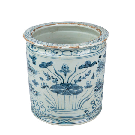 Blue Lily Pad Orchid Pot Alternate View