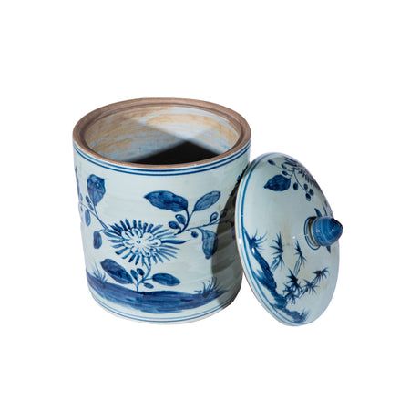 Blue Petal Tea Jar Alternate View