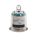 Blue Tip Matches in Glass Cloche From Dear Keaton