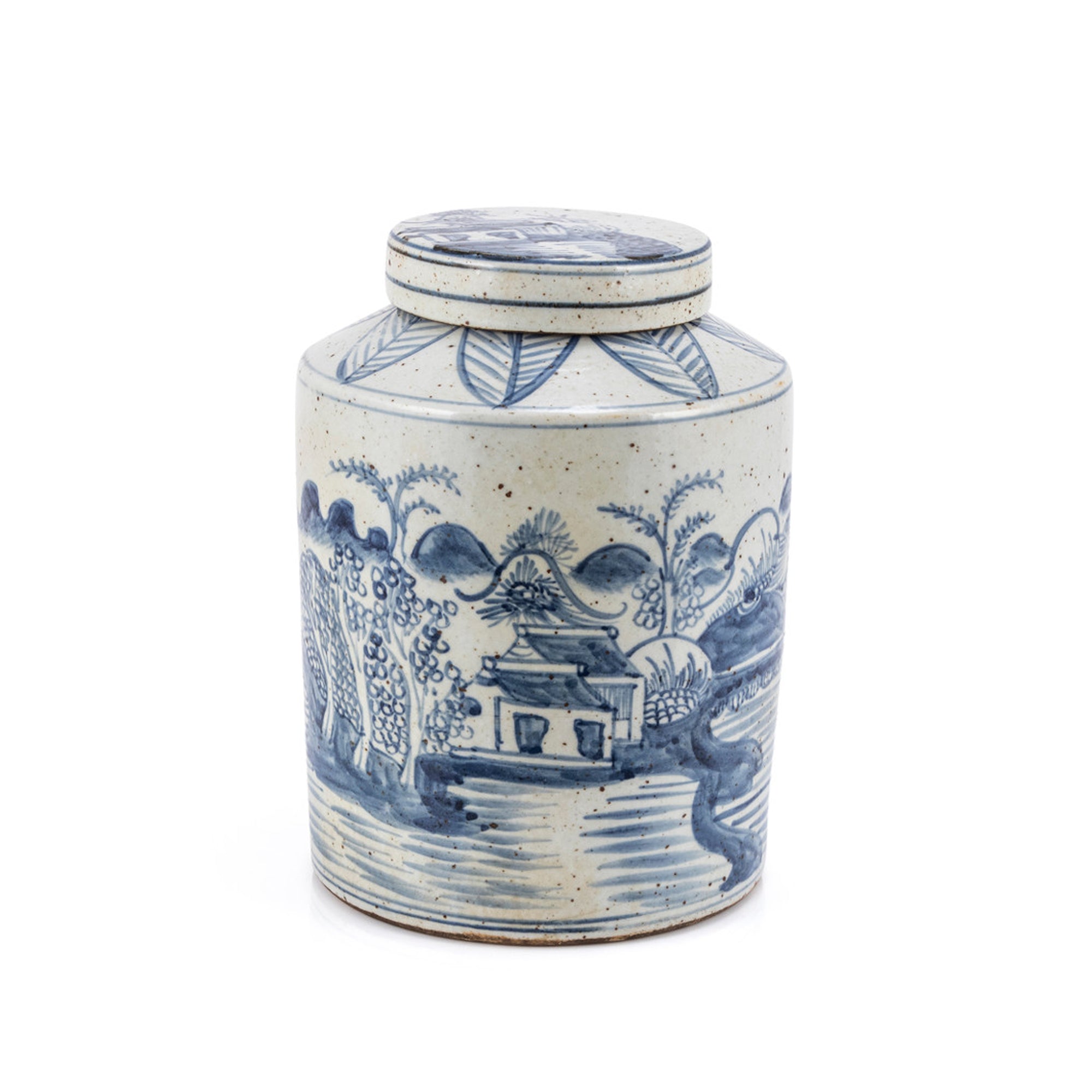 Blue Village Tea Jar Alternate View