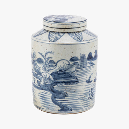 Blue Village Tea Jar