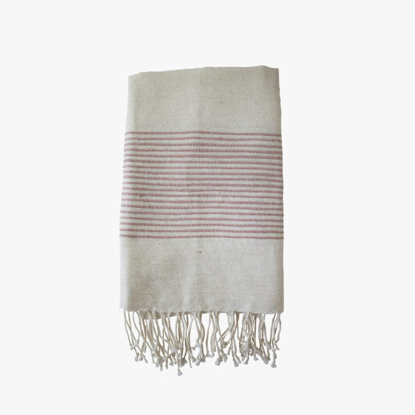 Aden Grey Stripes Hand Towel - Shop Hand Loomed Towels - Dear Keaton