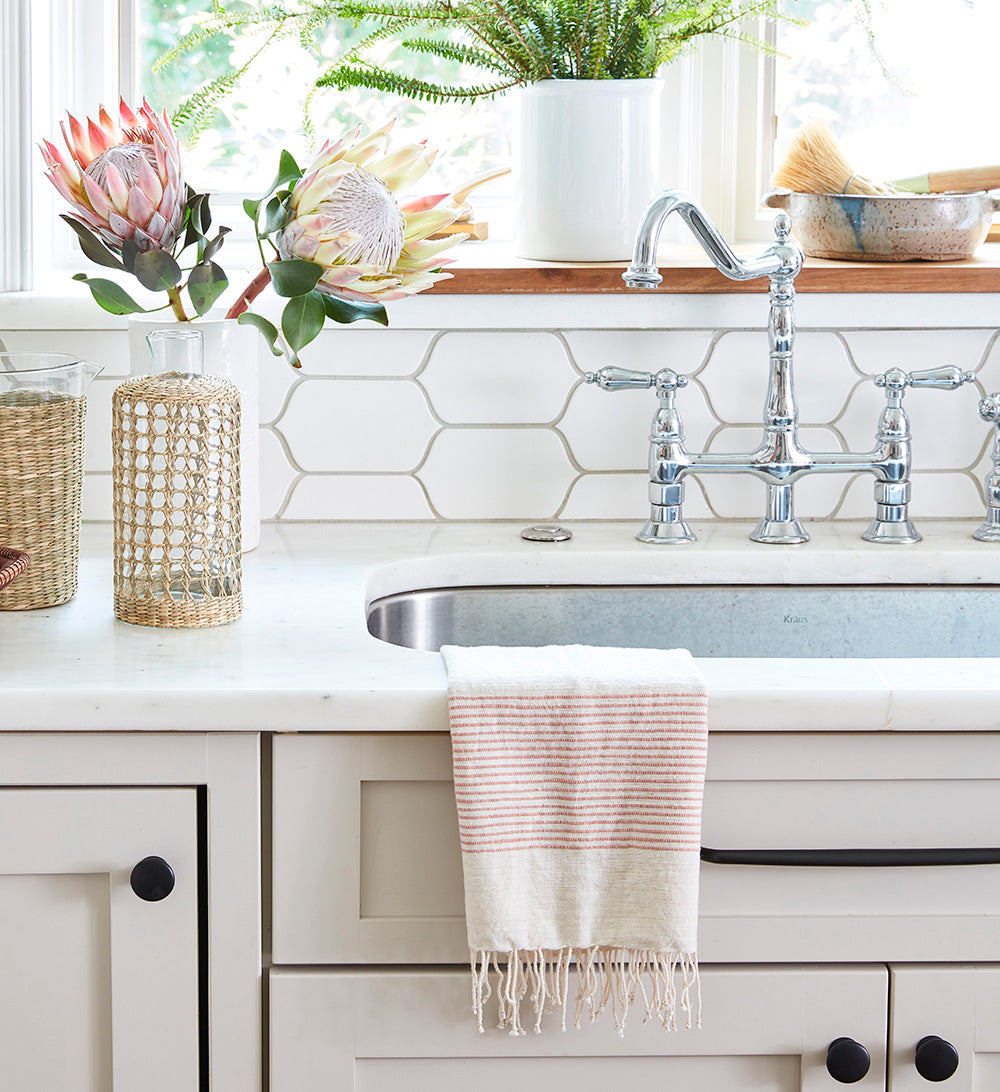 Riviera Blush Ribs Hand Towel Styled