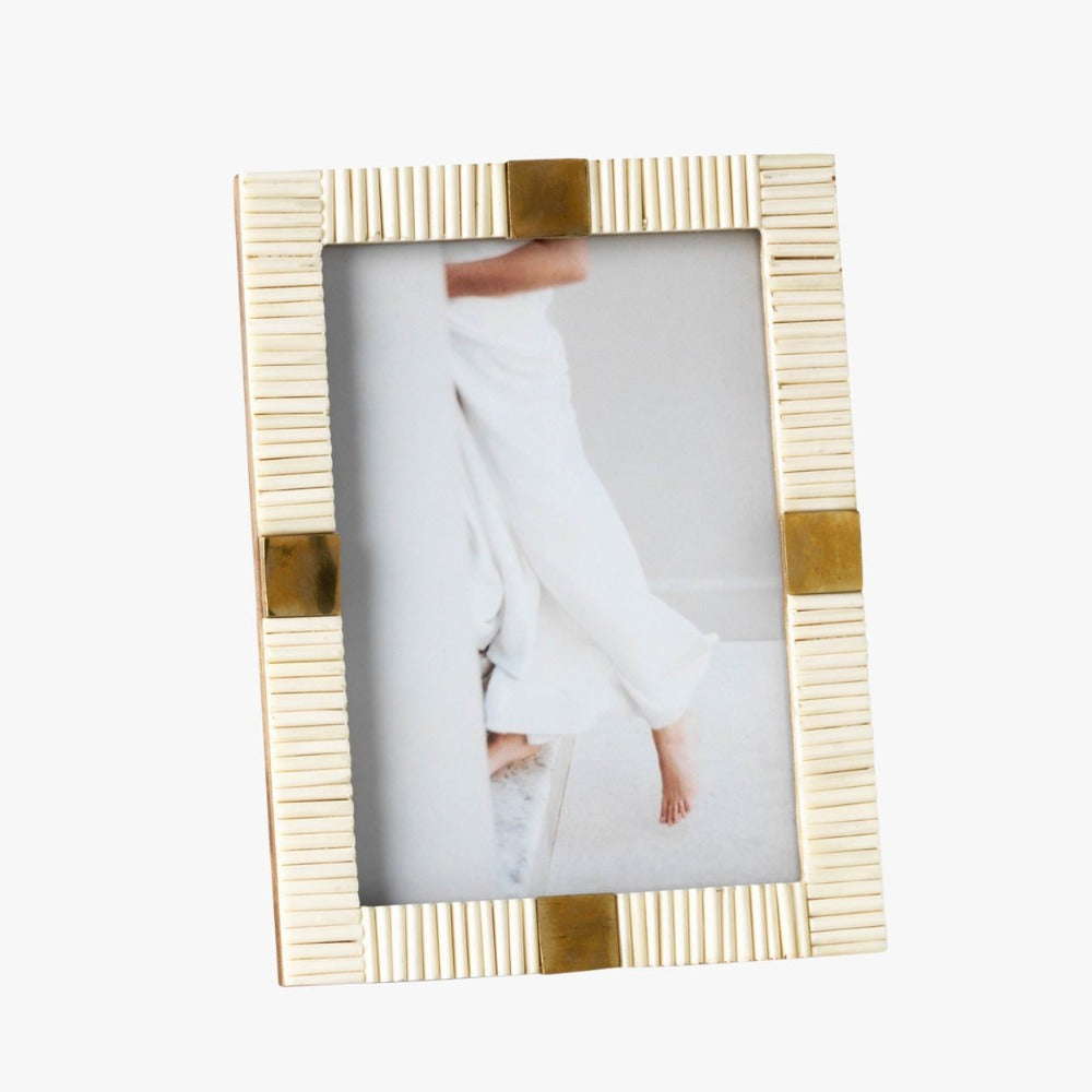 Natural Bone and Brass Frame