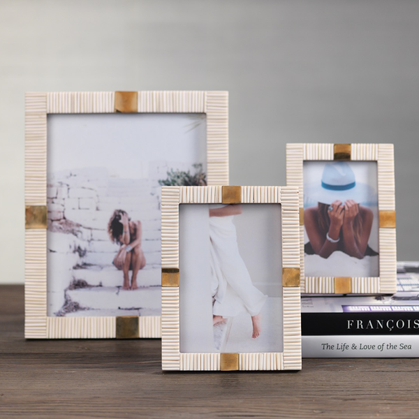 Bone and Brass Photo Frame Styled
