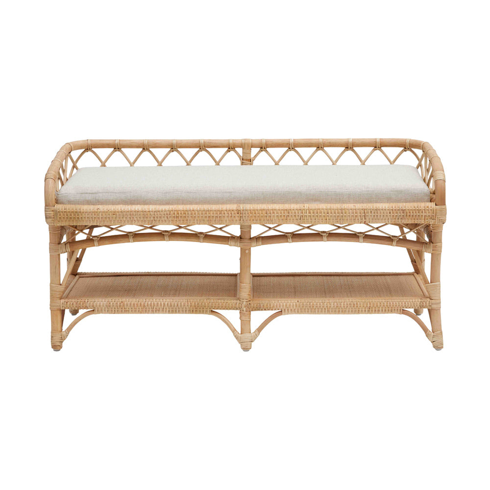 Boothbay Rattan Bench - Coastal Rattan Furniture - Dear Keaton