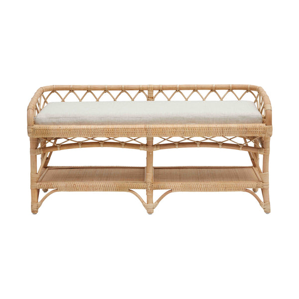 Boothbay Rattan Bench - Coastal Rattan Furniture - Dear Keaton